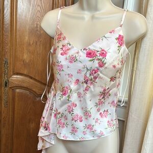 Primark Floral Pink Satin Camisole Top